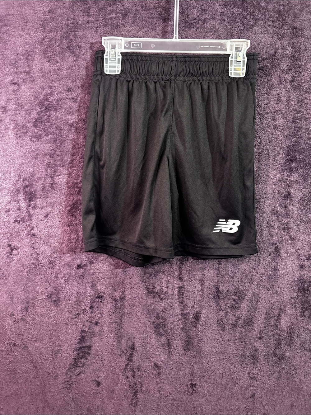 New Balance Black boys Athletic Shorts with White Logo
